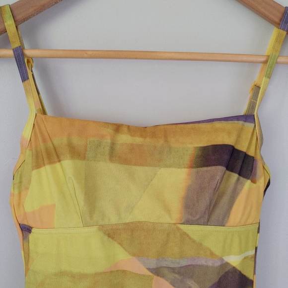 Rasurel Swimsuit One Piece Size Small Yellow Abstract Print - Picture 7 of 14